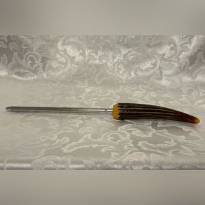 Vintage Knife Sharpener With Bakelite Antler Handle, 12.5 Inches